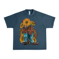Midnight Navy western boots with sunflowers Urban Heavy Tee - Artiststas