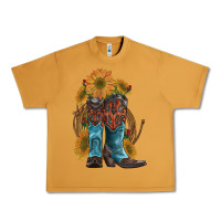 Peanut Butter western boots with sunflowers Urban Heavy Tee - Artiststas