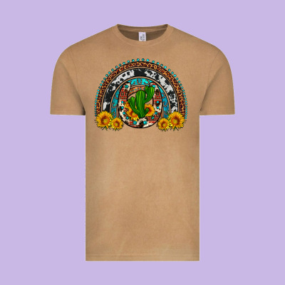Cactus Sunflower Horseshoe Rainbow Vintage Tee Designed By Artiststas