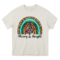 Cream merry and bright rainbow christmas Heavy Core Tee - RanaPortraitStore