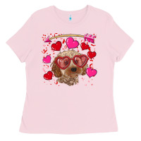 Bubblegum Pink valentine's day cockapoo Ladies Tee - RanaPortraitStore