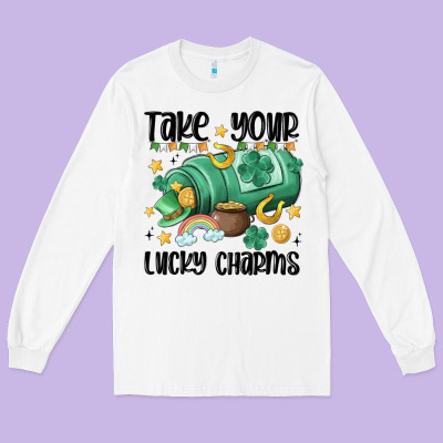 Take Your Lucky Charms Long Sleeve Tee Designed By Maliassmallbusiness