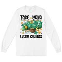 White take your lucky charms Long Sleeve Tee - MaliasSmallBusiness