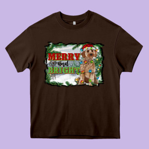 Merry And Bright Cockapoo Heavy Core Tee Designed By Ranaportraitstore