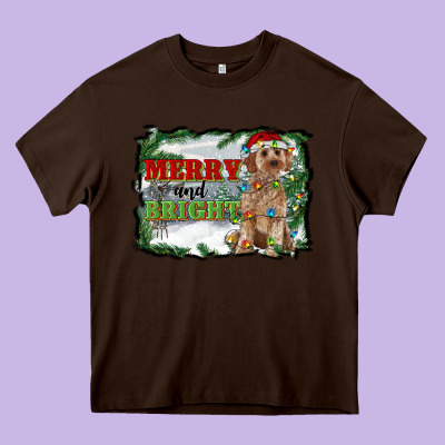Merry And Bright Cockapoo Heavy Core Tee Designed By Ranaportraitstore