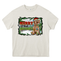 Cream merry and bright cockapoo Heavy Core Tee - RanaPortraitStore