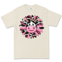 Bone pink leopard sunflower cow Premium Tee - RanaPortraitStore