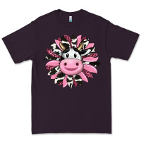 Plum pink leopard sunflower cow Premium Tee - RanaPortraitStore
