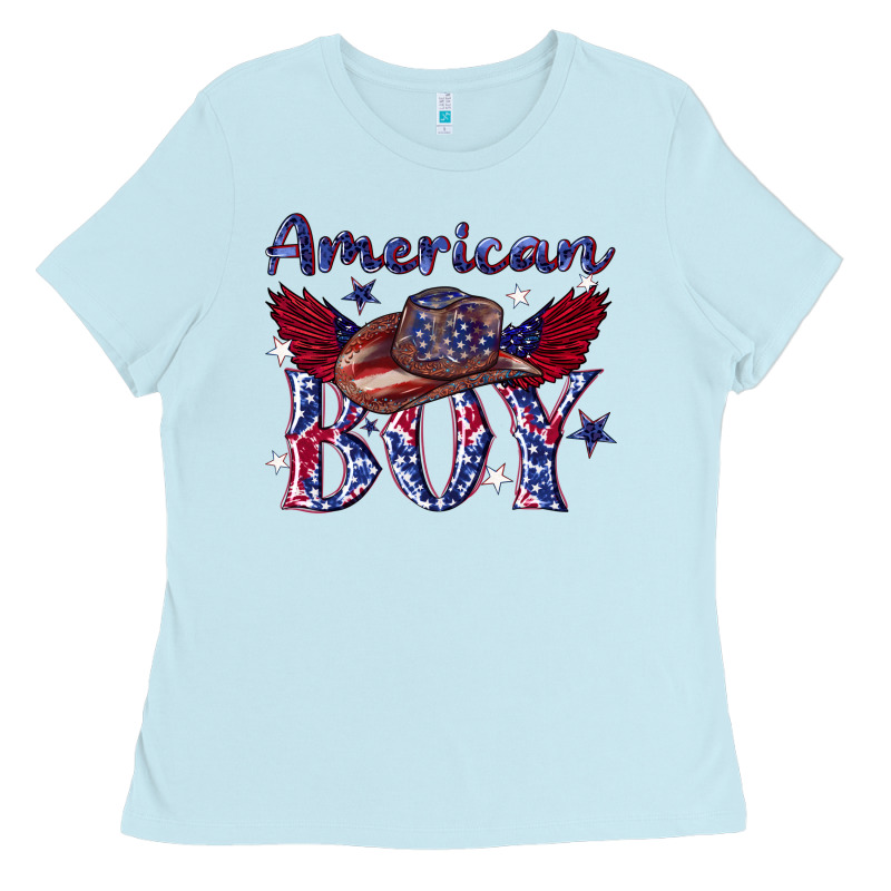 American Boy With Cowboy Ladies Tee by texasbilliewilder | Teevron