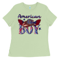 Matcha American boy with cowboy Ladies Tee - texasbilliewilder