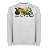 Heather Grey peace love green lizard Heavyweight Sweatshirt - LillyAllenDesigns