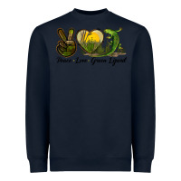Navy peace love green lizard Heavyweight Sweatshirt - LillyAllenDesigns