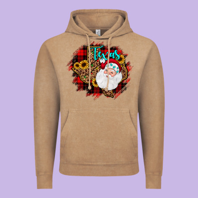 Texas Santa Wood Slice Ornament Vintage Hoodie Designed By Jahusdesignshop