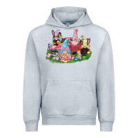 Heather Grey Easter gnomies truck  Easter Day Urban Hoodie - CowGirlArtShop