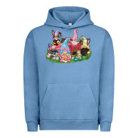 Pigment Pebble Blue Easter gnomies truck  Easter Day Urban Hoodie - CowGirlArtShop