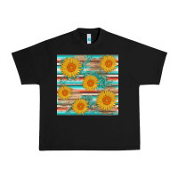 Black sunflower wood serape  leather seamless Urban Heavy Tee - AdoDesignShop