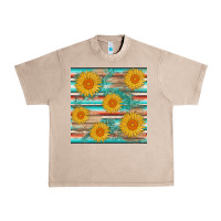 French Oak sunflower wood serape  leather seamless Urban Heavy Tee - AdoDesignShop
