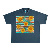 Sunflower Wood Serape  Leather Seamless Urban Heavy Tee | Teevron