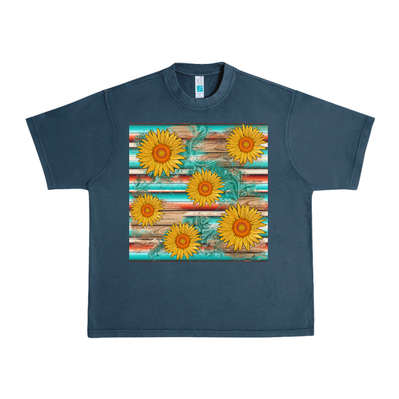 Sunflower Wood Serape  Leather Seamless Urban Heavy Tee by AdoDesignShop | Teevron
