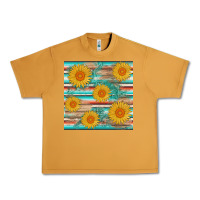 Peanut Butter sunflower wood serape  leather seamless Urban Heavy Tee - AdoDesignShop
