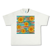 Pistachio sunflower wood serape  leather seamless Urban Heavy Tee - AdoDesignShop