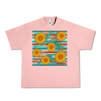 Salmon sunflower wood serape  leather seamless Urban Heavy Tee - AdoDesignShop