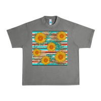 Tornado sunflower wood serape  leather seamless Urban Heavy Tee - AdoDesignShop