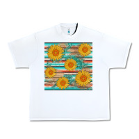 White sunflower wood serape  leather seamless Urban Heavy Tee - AdoDesignShop