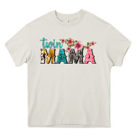 Cream twin mama with flowers Heavy Core Tee - texasbilliewilder