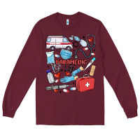 Burgundy can't talk right now doing paramedic stuff Long Sleeve Tee - MaliasSmallBusiness