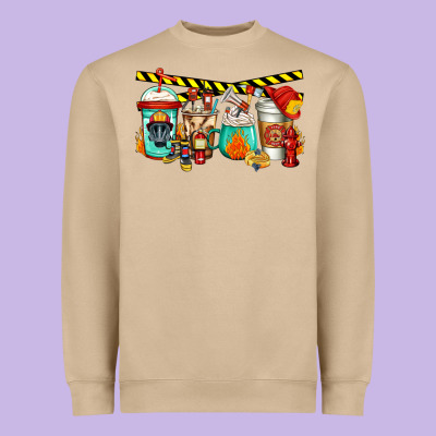 Firefighter Coffee Heavyweight Sweatshirt Designed By Jasminsmagicworld