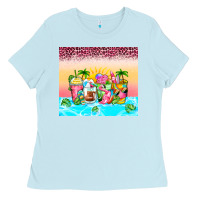 Baby Blue beach summer coffee cups Ladies Tee - Zillion Design Studio