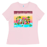 Bubblegum Pink beach summer coffee cups Ladies Tee - Zillion Design Studio