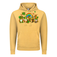 Vintage Mustard st patricks gnomes with rainbow Vintage Hoodie - AdoDesignShop