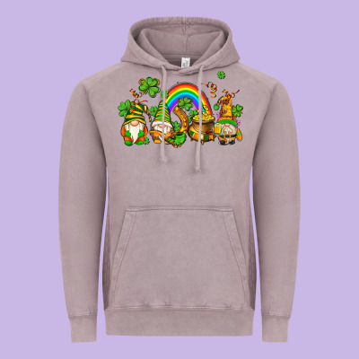 St Patricks Gnomes With Rainbow Vintage Hoodie Designed By Adodesignshop