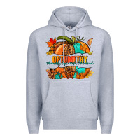 Heather Grey optometry thankful grateful blessed pumpkin Premium Hoodie - NancyCooperArtShop