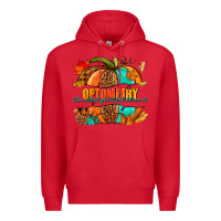 Red optometry thankful grateful blessed pumpkin Premium Hoodie - NancyCooperArtShop