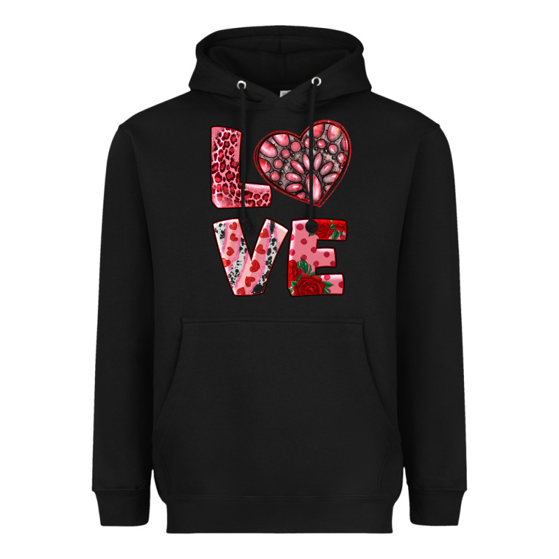 Love  With Pink Gemstone Heavyweight Hoodie by RanaPortraitStore | Teevron
