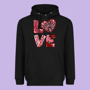 Love  With Pink Gemstone Heavyweight Hoodie Designed By Ranaportraitstore