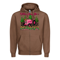 Chestnut nothing runs like a reindeer Zipper Hoodie - MaliasSmallBusiness