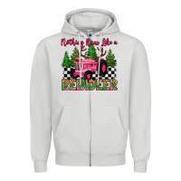 Dove Grey nothing runs like a reindeer Zipper Hoodie - MaliasSmallBusiness