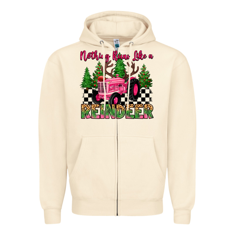 Nothing Runs Like A Reindeer Zipper Hoodie by MaliasSmallBusiness | Teevron