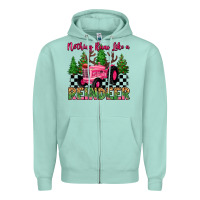 Seafoam nothing runs like a reindeer Zipper Hoodie - MaliasSmallBusiness