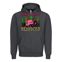 Smoke nothing runs like a reindeer Zipper Hoodie - MaliasSmallBusiness