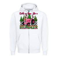 White nothing runs like a reindeer Zipper Hoodie - MaliasSmallBusiness