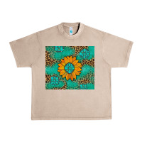 French Oak Sunflower Gemstone Leopard Urban Heavy Tee - Artiststas