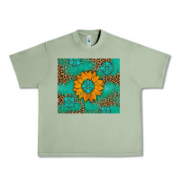 Oil Green Sunflower Gemstone Leopard Urban Heavy Tee - Artiststas