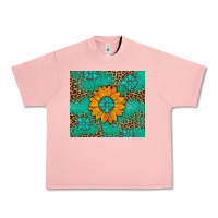 Salmon Sunflower Gemstone Leopard Urban Heavy Tee - Artiststas
