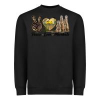 Black Peace Love Meerkats Heavyweight Sweatshirt - LillyAllenDesigns