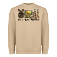 Mushroom Peace Love Meerkats Heavyweight Sweatshirt - LillyAllenDesigns